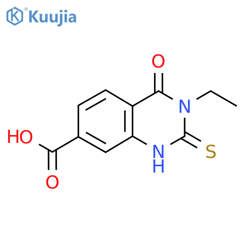 3-Ethyl-4-oxo-2-sulfanyl-3,4-dihydroquinazoline-7-carboxylic Acid structure
