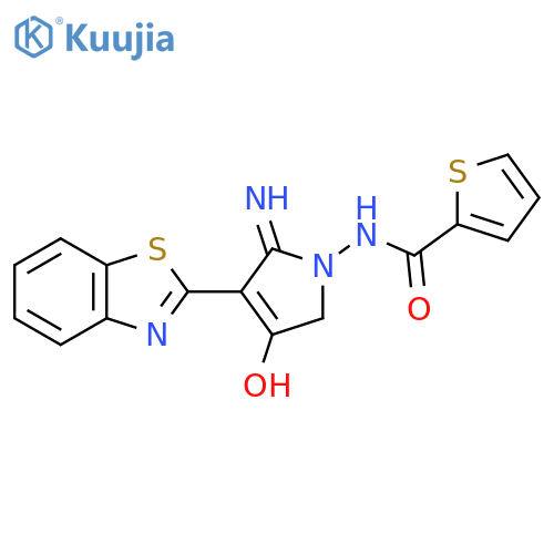 N-[5-amino-4-(1,3-benzothiazol-2-yl)-3-oxo-2,3-dihydro-1H-pyrrol-1-yl]thiophene-2-carboxamide structure
