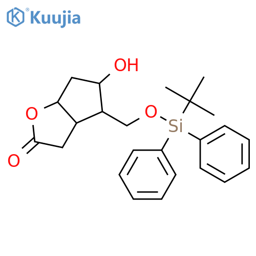 (3aR,4S,5R,6aS)-4-(tert-Butyldiphenylsilyloxy)methyl-5-hydroxy-hexahydro-2H-cyclopentabfuran-2-one structure