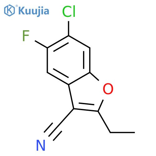 3-BENZOFURANCARBONITRILE, 6-CHLORO-2-ETHYL-5-FLUORO- structure