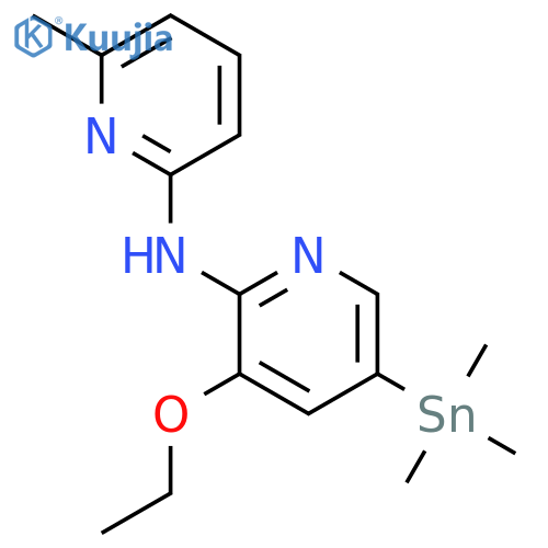 2-Pyridinamine, 3-ethoxy-N-(6-methyl-2-pyridinyl)-5-(trimethylstannyl)- structure