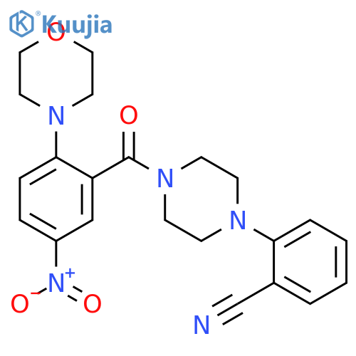Piperazine, 1-(2-cyanophenyl)-4-[2-(4-morpholinyl)-5-nitrobenzoyl]- structure