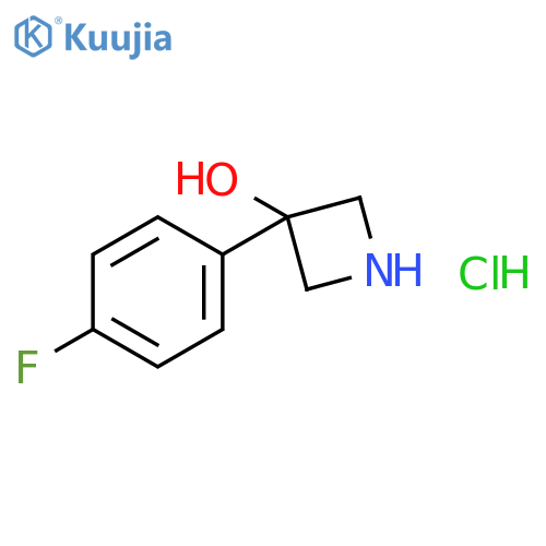 3-AZETIDINOL, 3-(4-FLUOROPHENYL)-, HYDROCHLORIDE structure