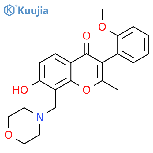 7-hydroxy-3-(2-methoxyphenyl)-2-methyl-8-(morpholin-4-yl)methyl-4H-chromen-4-one structure