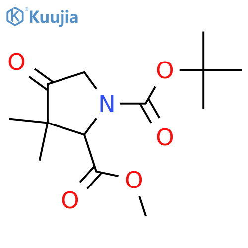 1-tert-Butyl 2-methyl 3,3-dimethyl-4-oxopyrrolidine-1,2-dicarboxylate structure