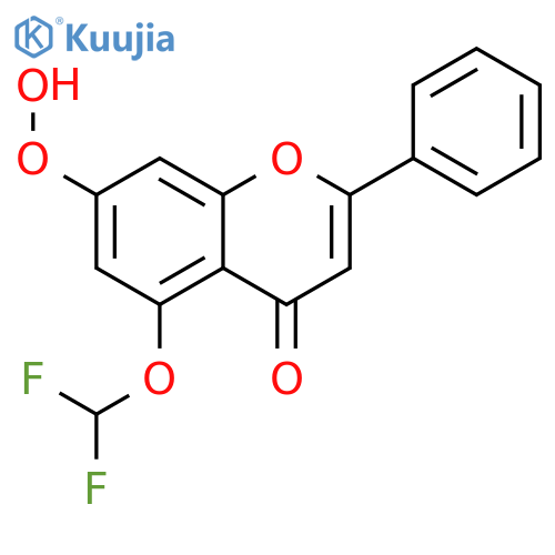 4H-1-BENZOPYRAN-4-ONE, 5-(DIFLUOROMETHOXY)-7-HYDROPEROXY-2-PHENYL- structure