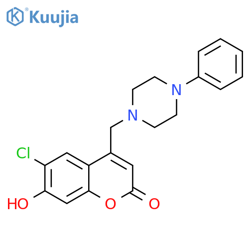 6-chloro-7-hydroxy-4-(4-phenylpiperazin-1-yl)methyl-2H-chromen-2-one structure