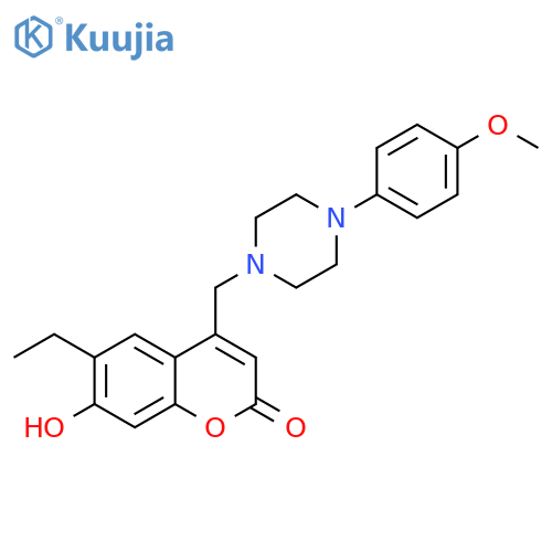 6-ethyl-7-hydroxy-4-{4-(4-methoxyphenyl)piperazin-1-ylmethyl}-2H-chromen-2-one structure