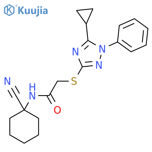 N-(1-Cyanocyclohexyl)-2-((5-cyclopropyl-1-phenyl-1H-1,2,4-triazol-3-yl)thio)acetamide structure