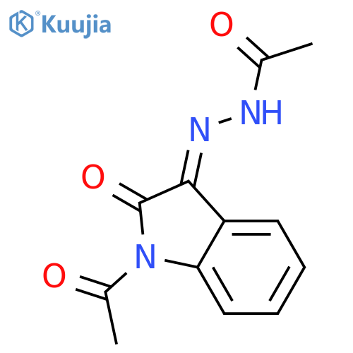 ACETIC ACID, (1-ACETYL-1,2-DIHYDRO-2-OXO-3H-INDOL-3-YLIDENE)HYDRAZIDE structure