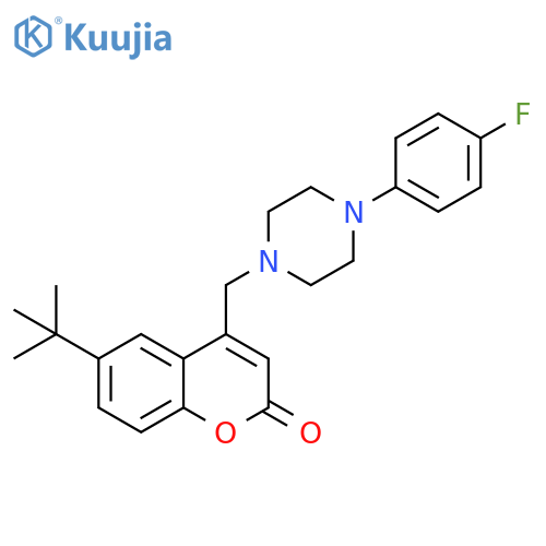 6-tert-butyl-4-{4-(4-fluorophenyl)piperazin-1-ylmethyl}-2H-chromen-2-one structure