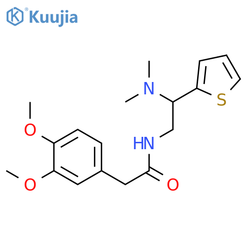 2-(3,4-dimethoxyphenyl)-N-2-(dimethylamino)-2-(thiophen-2-yl)ethylacetamide structure