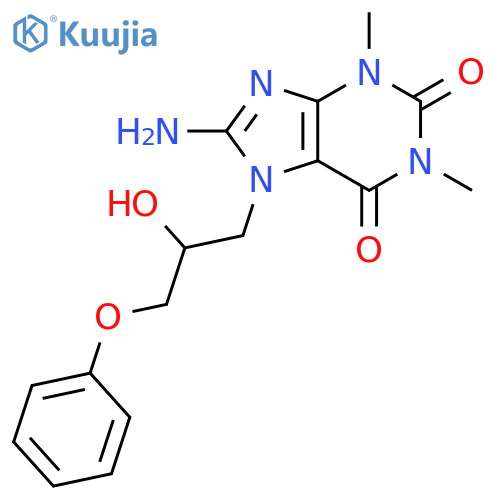 8-amino-7-(2-hydroxy-3-phenoxypropyl)-1,3-dimethyl-2,3,6,7-tetrahydro-1H-purine-2,6-dione structure