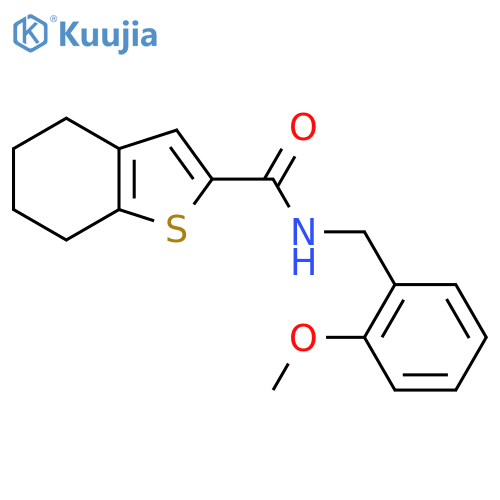 N-[(2-methoxyphenyl)methyl]-4,5,6,7-tetrahydro-1-benzothiophene-2-carboxamide structure