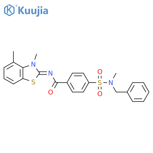 4-benzyl(methyl)sulfamoyl-N-(2Z)-3,4-dimethyl-2,3-dihydro-1,3-benzothiazol-2-ylidenebenzamide structure