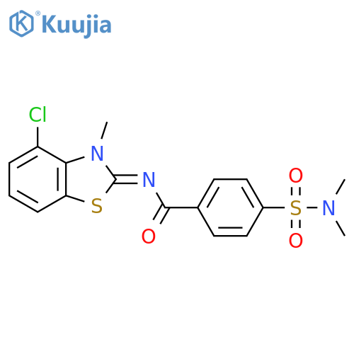 N-(2E)-4-chloro-3-methyl-2,3-dihydro-1,3-benzothiazol-2-ylidene-4-(dimethylsulfamoyl)benzamide structure