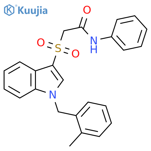 2-({1-[(2-methylphenyl)methyl]-1H-indol-3-yl}sulfonyl)-N-phenylacetamide structure