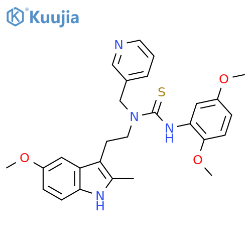 3-(2,5-dimethoxyphenyl)-1-2-(5-methoxy-2-methyl-1H-indol-3-yl)ethyl-1-(pyridin-3-yl)methylthiourea structure
