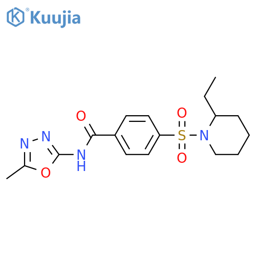 4-(2-ethylpiperidin-1-yl)sulfonyl-N-(5-methyl-1,3,4-oxadiazol-2-yl)benzamide structure