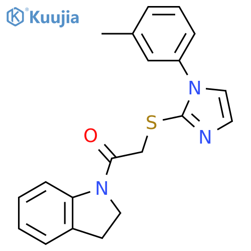 1-(2,3-dihydro-1H-indol-1-yl)-2-{1-(3-methylphenyl)-1H-imidazol-2-ylsulfanyl}ethan-1-one structure