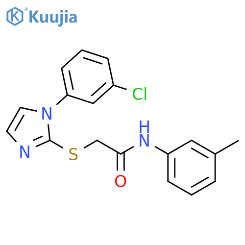 2-{1-(3-chlorophenyl)-1H-imidazol-2-ylsulfanyl}-N-(3-methylphenyl)acetamide structure