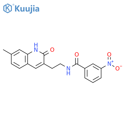N-2-(7-methyl-2-oxo-1,2-dihydroquinolin-3-yl)ethyl-3-nitrobenzamide structure