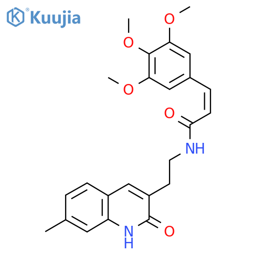 (2Z)-N-2-(7-methyl-2-oxo-1,2-dihydroquinolin-3-yl)ethyl-3-(3,4,5-trimethoxyphenyl)prop-2-enamide structure