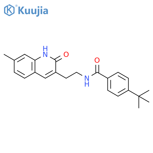 4-tert-butyl-N-2-(7-methyl-2-oxo-1,2-dihydroquinolin-3-yl)ethylbenzamide structure