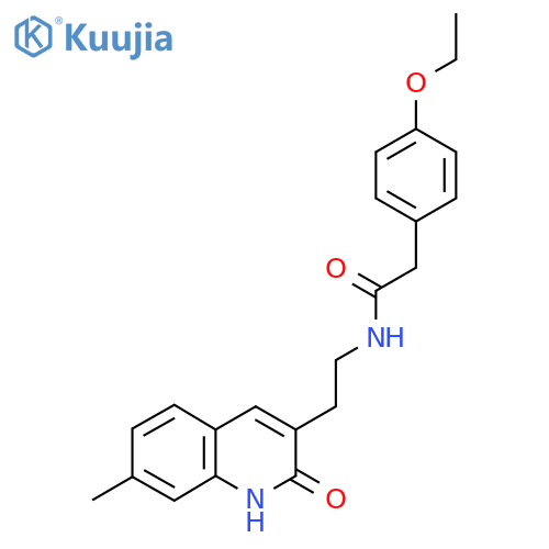 2-(4-ethoxyphenyl)-N-2-(7-methyl-2-oxo-1,2-dihydroquinolin-3-yl)ethylacetamide structure