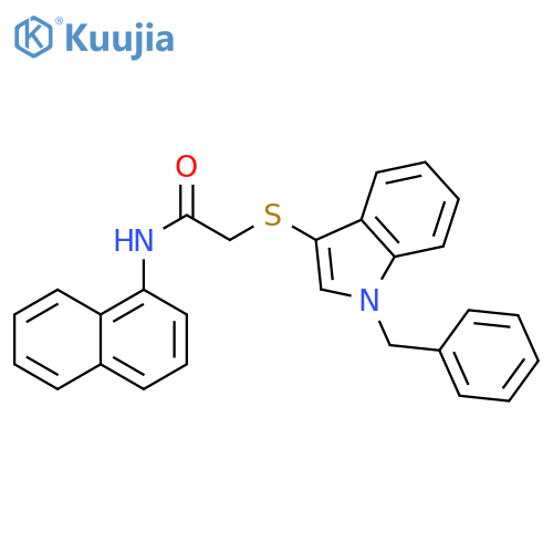 2-(1-benzyl-1H-indol-3-yl)sulfanyl-N-(naphthalen-1-yl)acetamide structure