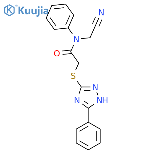 N-(cyanomethyl)-N-phenyl-2-[(3-phenyl-1H-1,2,4-triazol-5-yl)sulfanyl]acetamide structure