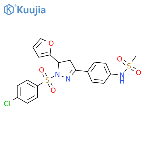 N-{4-1-(4-chlorobenzenesulfonyl)-5-(furan-2-yl)-4,5-dihydro-1H-pyrazol-3-ylphenyl}methanesulfonamide structure