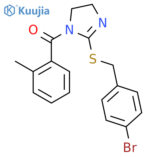 2-{(4-bromophenyl)methylsulfanyl}-1-(2-methylbenzoyl)-4,5-dihydro-1H-imidazole structure