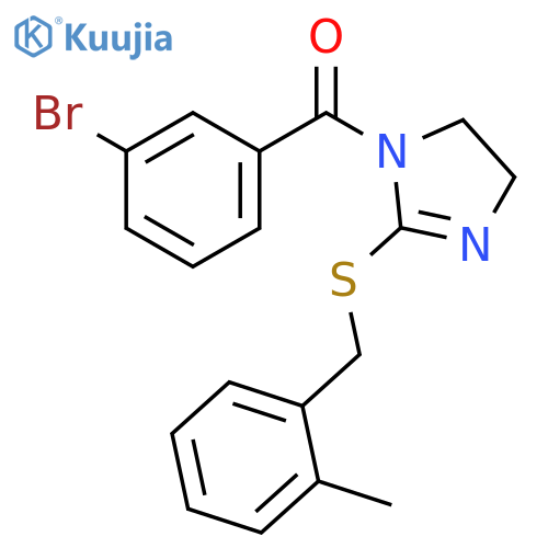 1-(3-bromobenzoyl)-2-{(2-methylphenyl)methylsulfanyl}-4,5-dihydro-1H-imidazole structure