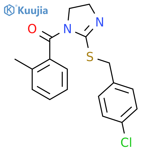 2-{(4-chlorophenyl)methylsulfanyl}-1-(2-methylbenzoyl)-4,5-dihydro-1H-imidazole structure