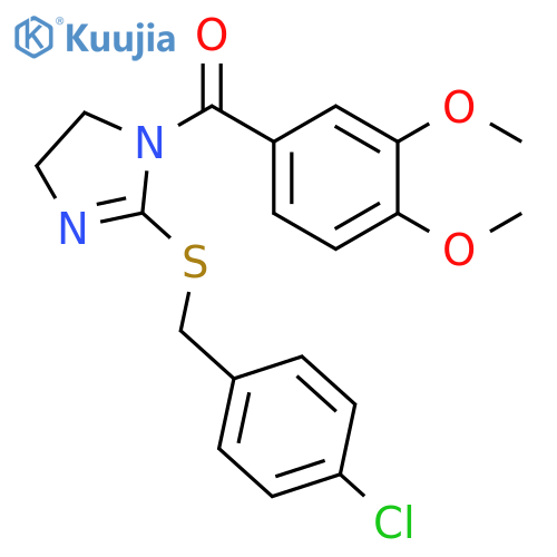 2-{(4-chlorophenyl)methylsulfanyl}-1-(3,4-dimethoxybenzoyl)-4,5-dihydro-1H-imidazole structure