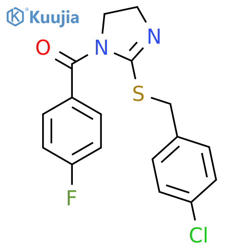 2-{(4-chlorophenyl)methylsulfanyl}-1-(4-fluorobenzoyl)-4,5-dihydro-1H-imidazole structure