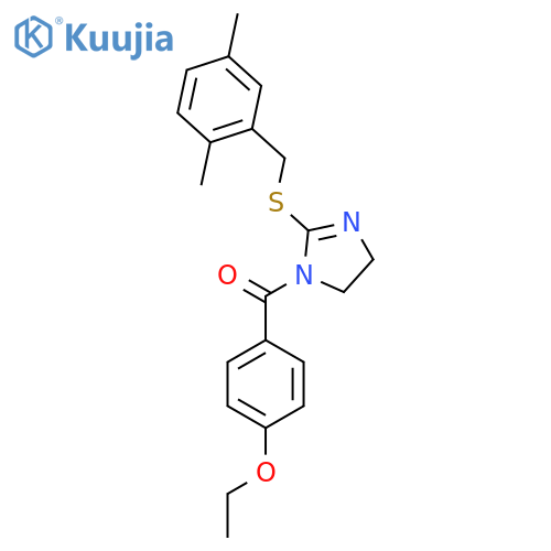 2-{(2,5-dimethylphenyl)methylsulfanyl}-1-(4-ethoxybenzoyl)-4,5-dihydro-1H-imidazole structure