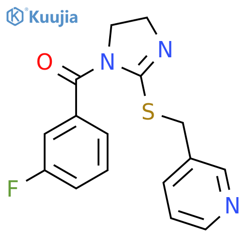 3-({1-(3-fluorobenzoyl)-4,5-dihydro-1H-imidazol-2-ylsulfanyl}methyl)pyridine structure