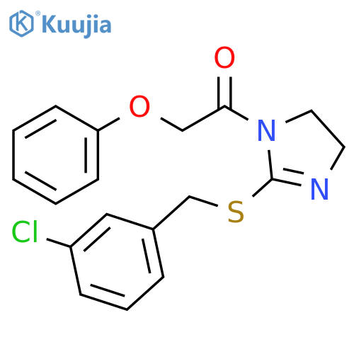 1-(2-{(3-chlorophenyl)methylsulfanyl}-4,5-dihydro-1H-imidazol-1-yl)-2-phenoxyethan-1-one structure