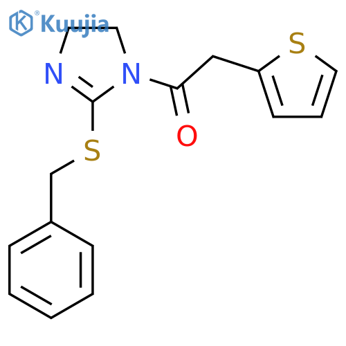 1-2-(benzylsulfanyl)-4,5-dihydro-1H-imidazol-1-yl-2-(thiophen-2-yl)ethan-1-one structure