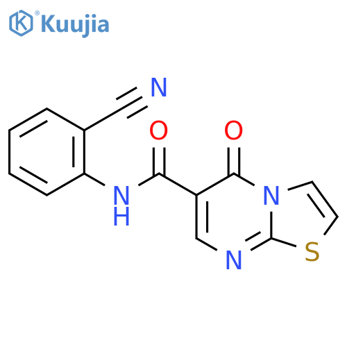 N-(2-cyanophenyl)-5-oxo-5H-thiazolo[3,2-a]pyrimidine-6-carboxamide structure