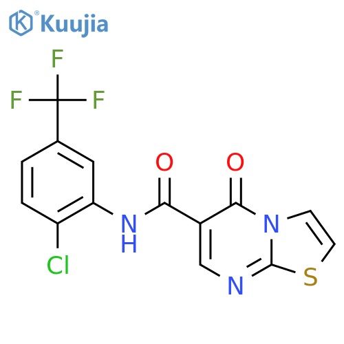 N-2-chloro-5-(trifluoromethyl)phenyl-5-oxo-5H-1,3thiazolo3,2-apyrimidine-6-carboxamide structure
