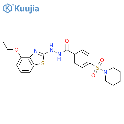 N'-(4-ethoxy-1,3-benzothiazol-2-yl)-4-(piperidine-1-sulfonyl)benzohydrazide structure