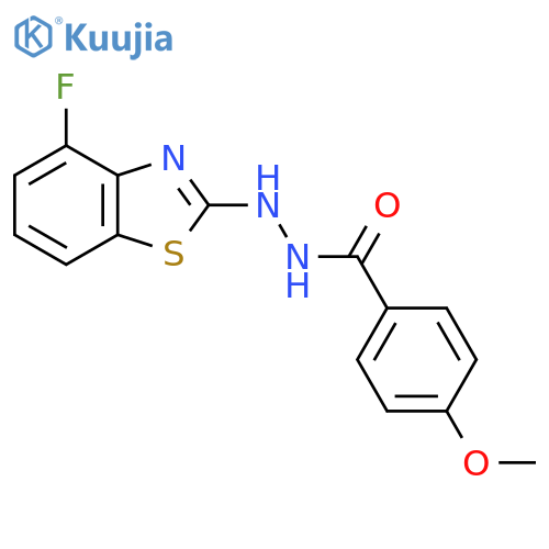 N'-(4-fluoro-1,3-benzothiazol-2-yl)-4-methoxybenzohydrazide structure