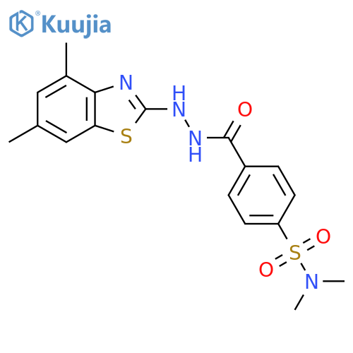 4-N'-(4,6-dimethyl-1,3-benzothiazol-2-yl)hydrazinecarbonyl-N,N-dimethylbenzene-1-sulfonamide structure