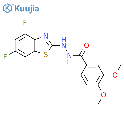 N'-(4,6-difluoro-1,3-benzothiazol-2-yl)-3,4-dimethoxybenzohydrazide structure