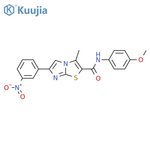 N-(4-methoxyphenyl)-3-methyl-6-(3-nitrophenyl)imidazo2,1-b1,3thiazole-2-carboxamide structure