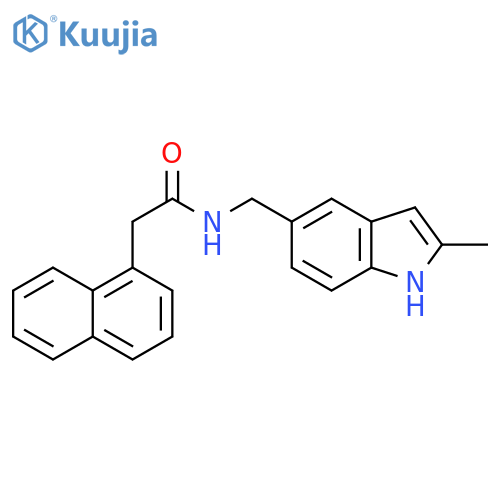 N-[(2-methyl-1H-indol-5-yl)methyl]-2-(naphthalen-1-yl)acetamide structure