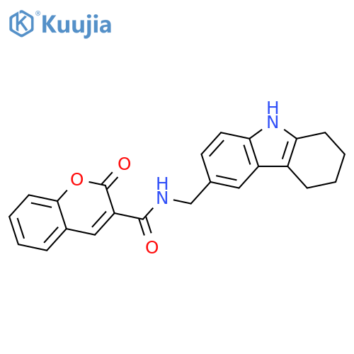 2-oxo-N-(2,3,4,9-tetrahydro-1H-carbazol-6-yl)methyl-2H-chromene-3-carboxamide structure